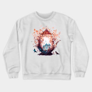 Whimsical Teapot Home: A Haven in the Trees Crewneck Sweatshirt